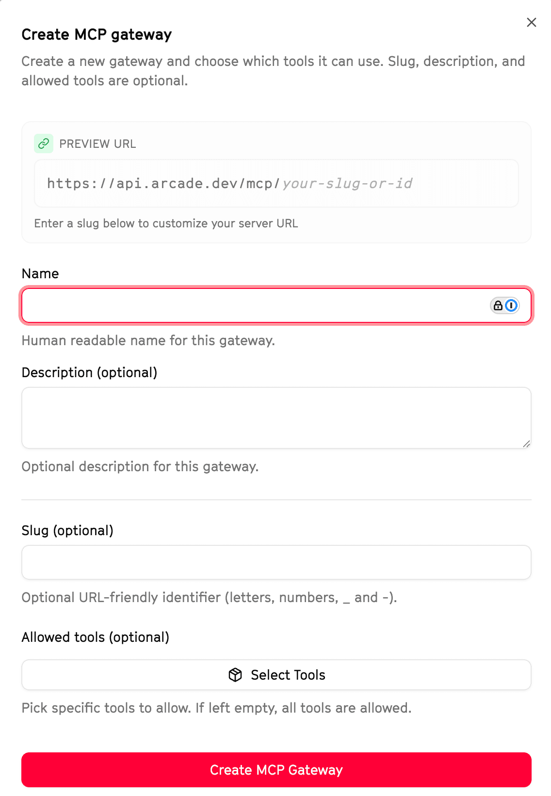 Create MCP Gateway